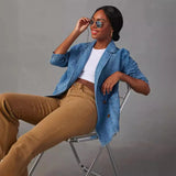 Toloer Retro Light Color Heavy Industry Wash Denim