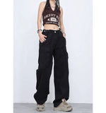 Street Big Pocket Work Clothes Casual Pants Men's And Women's Tide Brand Long Trousers Summer Lovers Baggy Wide-Legged Pants-Outfit