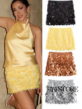 Women's Autumn And Winter Temperament Light Fashion New Party Squin Mini