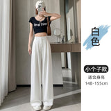 Cotton Trousers Women's Summer Thin 2025 New Ice Silk Wide Leg Trousers High Waist Hanging Sense Leisure Yamamoto