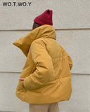 Oversized Cropped Winter Jacket Women Windbreaker Cotton-Padded Parkas Women Solid Casual Thick Jackets Female