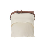Toloer 2024 New Fashion Sexy Street Hot Girl Short Knit Bottom Small Vest