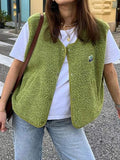 Short-Edose Vest 2025 New Casual Wind Loose Double Pocket Single Row Buckle