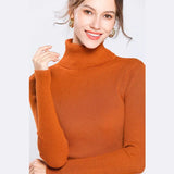 Turtleneck Pullovers Sweaters Women 2022 Autumn Winter Primer Shirt Long Sleeve Short Slim-fit tight Jumper Tops