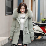 Send To Overcome The New 2024 Long Temperament Cotton-Padded Jacket Small Winter Velvet And Thick Large Cotton-Padded Clothes Tide-Outfit