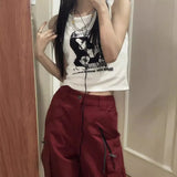 Toloer New 2024 Vest Wears The New Summer Sleeveless T-Shirt Slim Slim Sweet Hot Girl Short Top-Outfit