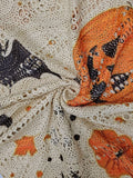 Summer And Autumn Four-Four Words Collared Linguum Bat Pumpkin Bat Halloween Print Long-Sleeved Lady