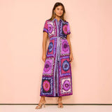 Women's Clothing 2026 Summer Holiday Style Exaggerated Fashion Print With Cardigan Super Long Dress