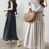 Dress 2025 Summer New Can Be Loose Waist Generous Cotton Linen Dress