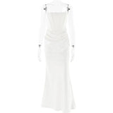 Satin Corset Maxi Dress-Outfit