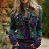 Trend 3D Digital Pattern Printing Fashion High Street Denim Jacket Men And
