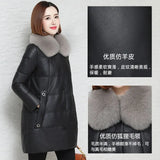 Leather Black Jacket Female Faux Mink Fur Winter Autumn Coat For Parka Women Women Campera Mujer Sheepskin Coats