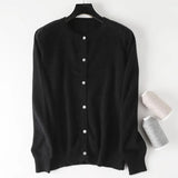 Cashmere Sweater Cardigan Women Single Breasted Long Sleeve Elegant Vintage Jumper Solid Wool Knitted Autumn Winter