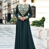 Spring New Long Dress Leisure Middle East Simple National Style Fashion