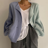 Casual Korean Style Knitted Sweater Women Long Sleeve Cashmere Warm Cardigan Chic All Match Sweater Outwear 2021 Autumn