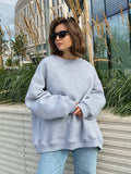 Loose Sweatshirt Street Solid Color Polar