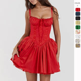 Spring Summer New Sexy Women's Lace To Receive Belt Sling Small Skirt
