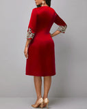 Stitching Commute Slim-fit Party Mesh 3/4