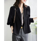 Autumn Japan And South Korea New Leisure Long-Sleeved Coat Women's Korean Version Of The Suit Top Jacket Loose Short