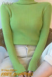 Women Casual Soft Cashmere Elastic Sweaters Turtleneck Slim Knit Pullovers For Women Solid Jumpers