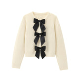 2025 New Women's Fashion Casual Bow Tie With Small Fragrant Knitted Cardigan
