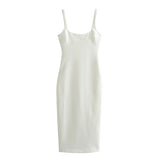 New Spring Style Solid Color Medium And Long Version Suspender Dress 2289777-Outfit