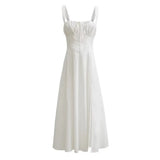 Trendy Girls' Sling Dress In Summer, The New Low-Cut Straps Show A Skinny Medium-Length Skirt.-Outfit
