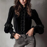 Women's INS Burst Wrinkles Blazer Blazer Casual Trousers
