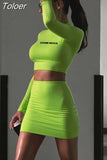 Two Piece Sets Womens Outfits T Shirt Crop Top And Mini Skirt Suit Streetwear Club Party Fit Slim Y2K Fashion Ladies