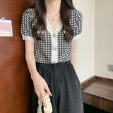 French Summer T-Shirt Women V Collar Temperament Short-Sleeved Small Short-Term Repair Cloth Wear Clothes In The