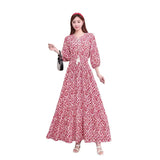 Printed Medium-Sleeved Dress-Outfit