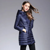 2022 Long Duck Down Parka Warm Feather Jacket For Women Winter Large Size Down Coats Ultra Light Quilted Hooded Coats