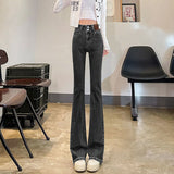 Toloer Women's Wear 2024 New Elastic High Waist Slim Show Thin Hot Girl Bell Bottoms Ins-Outfit