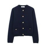 Autumn New Knitted Jersey Women's Round Collar Solid Color Loose Set