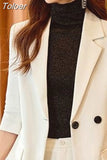 Blazers Women Fashion Elegant Casual Solid Color Long Sleeve Business Single Breasted Outerwear Spring Autumn