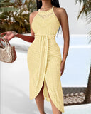 Women's New 2025 Spring And Summer Hip Hop Street Man Skirt Hanging Neck Sleeveless Irregular Dress Dress