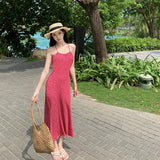 Toloer Pink Small Floral Slim Big Back Pleated Neck Sling