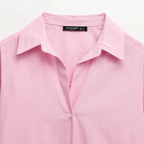 Homemade New Women's Striped Oxford Long Sleeve Clip Simple Shirt