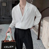 Minority Designers Feel White Shirt Male Version Of Abstinence Is The Trend Of Suit Collar And Short-Sleeved Shirt-Outfit
