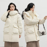 Advanced Sense Super Good-Looking Down Cotton Clothes Women 2023 New Winter Long Plus Thick Cotton-Padded Coat Super Thick Coat-Outfit