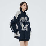 Contrasting Oversize Vintage Moto Jacket-Outfit