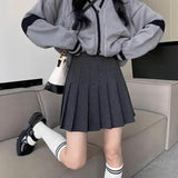 Girls Black Fake Two Spliced Half-Body Skirt High-Waisted Stripe Short Skirt Short Skirt 100-Fold