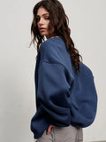 Loose Sweatshirt Street Solid Color Polar