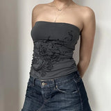 Rose Printing Foundation Simple Chest Thin Style Body-Building Full-Color Vest 2024 Spring / Summer New Style-Outfit
