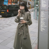 Brand New Spring Autumn Women Trench Coat Long Double-Breasted with Belts Flaps England Style Duster Coat Cloak Female