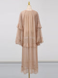 Niche Dress 2025 Autumn And Winter Perspective Mesh High-End Slim Slim Slim Thin Chiffon Dress