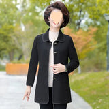 Middle-Aged And Old Women Spring Dress High-End Suit 40-50 Fashion Mother Dress Long Temperament All-Match Suit Thin Coat-Outfit