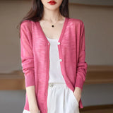 Toloer Hemp Knitting Cardigan Female Thin Ice Silk Linen Coat Sunscreen Clothes Summer Loose Outside The Shawl Air Conditioning Shirt-Outfit