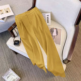 Toloer Wide Leg Pants Women's Pants Spring And Autumn 2024 New High Waist Hanging Feeling Straight Tube Advanced Sense Show Thin Pink Pants Summer-Outfit