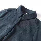 2024 New Ladies' Long-Sleeved Loose Casual Polka-Dot Shirt-Outfit